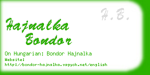 hajnalka bondor business card